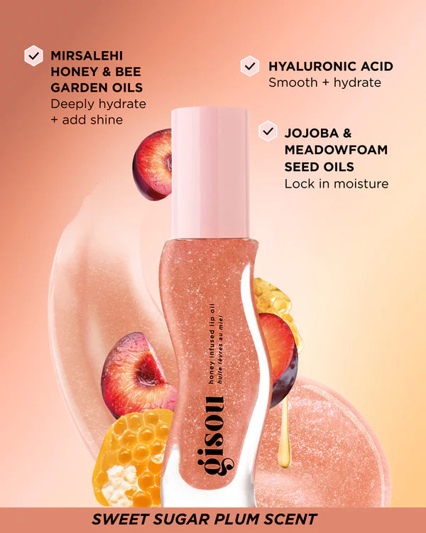 Honey Infused Hydrating Lip Oil Gisou Glazed plum (Limited Edition)