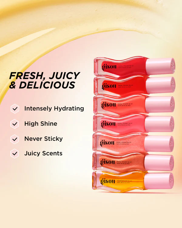 Honey Infused Hydrating Lip Oil Gisou Raspberry Swirl