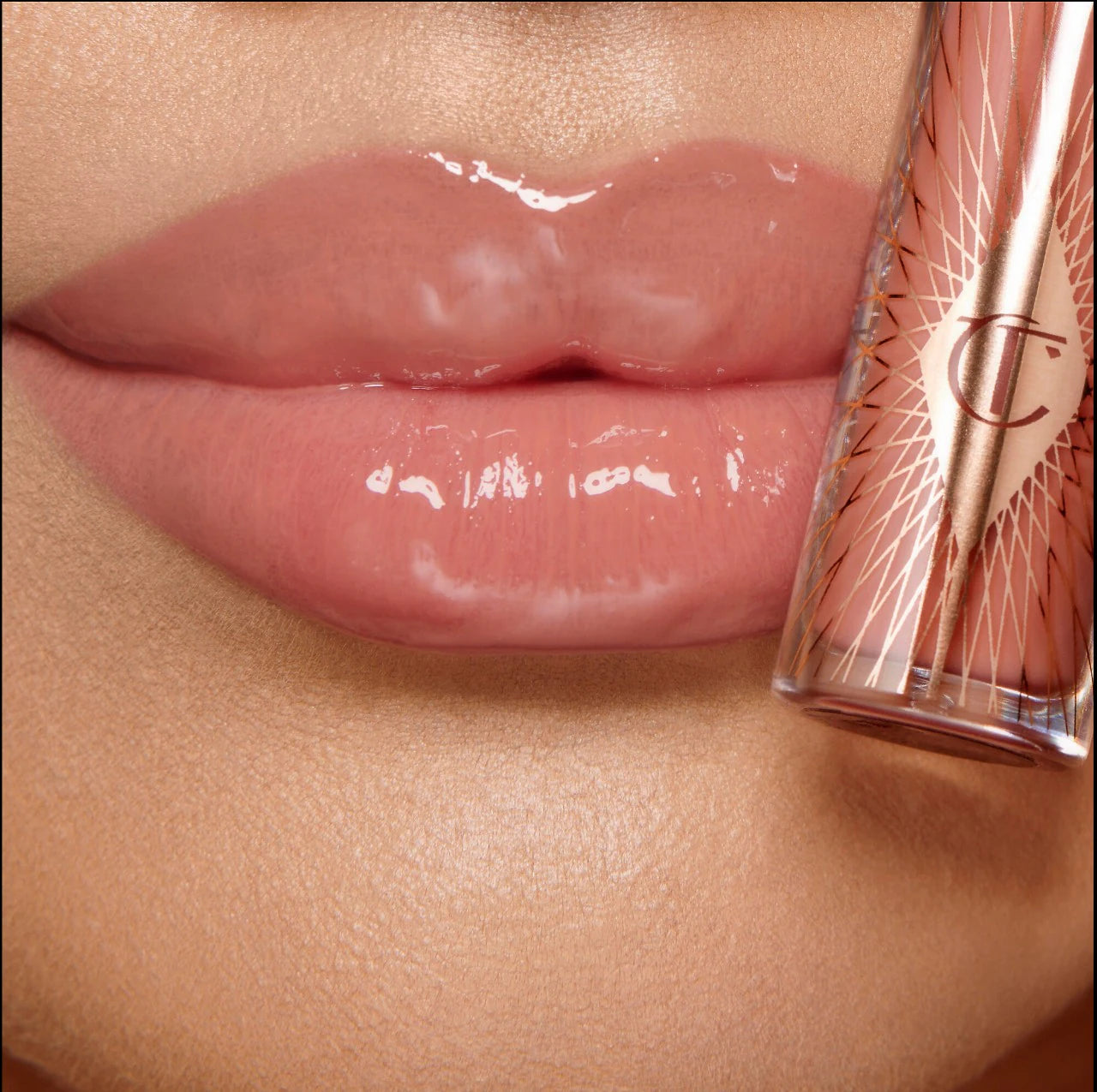 Mini Glossy Pink Lip Gloss + Lip Liner Set Nude Pink