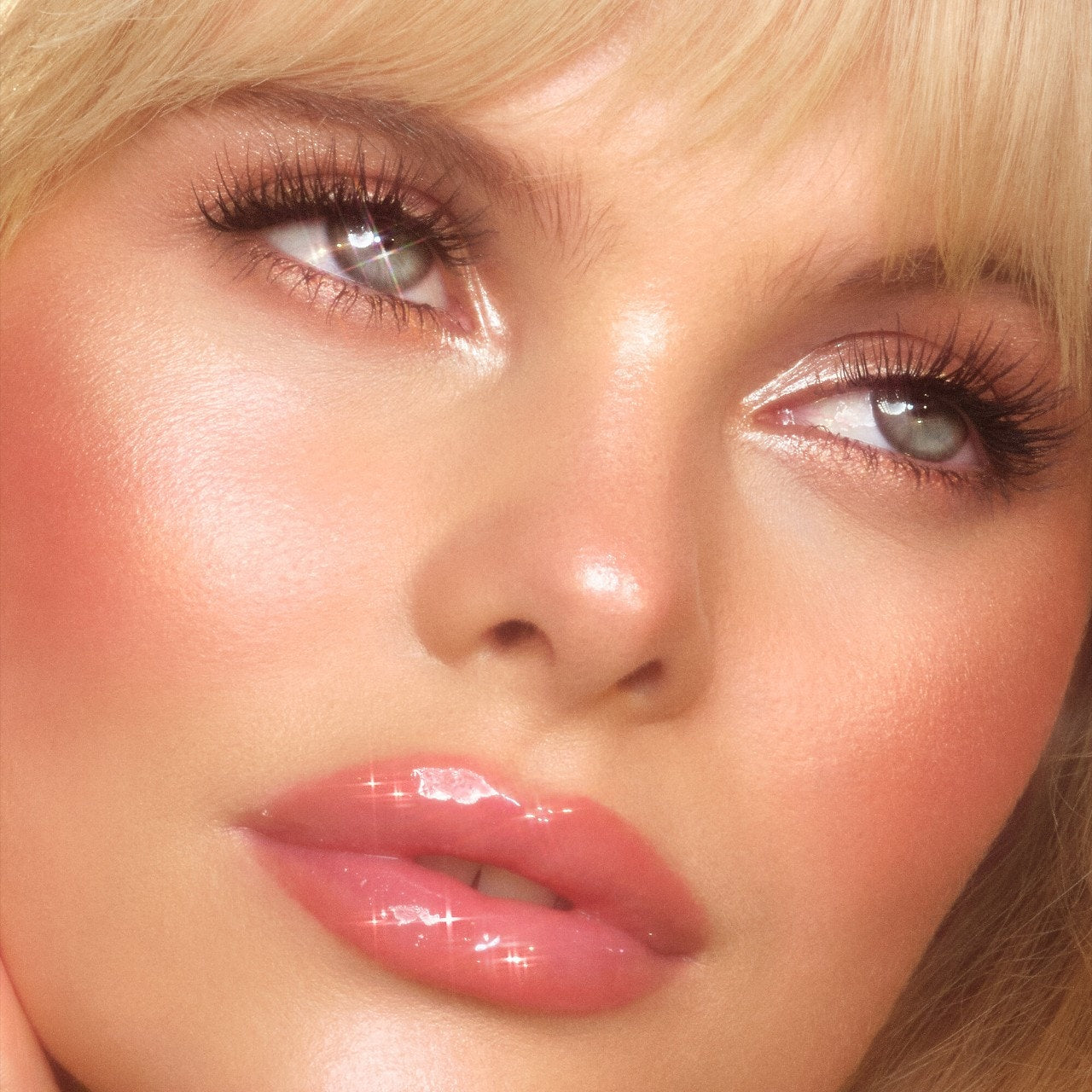 Mini Glossy Pink Lip Gloss + Lip Liner Set Fresh Pink