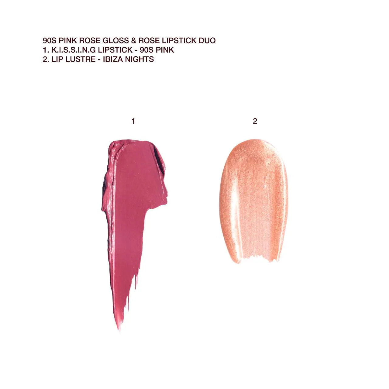KISSING Lipstick and Lip Gloss Duos 90's Pink