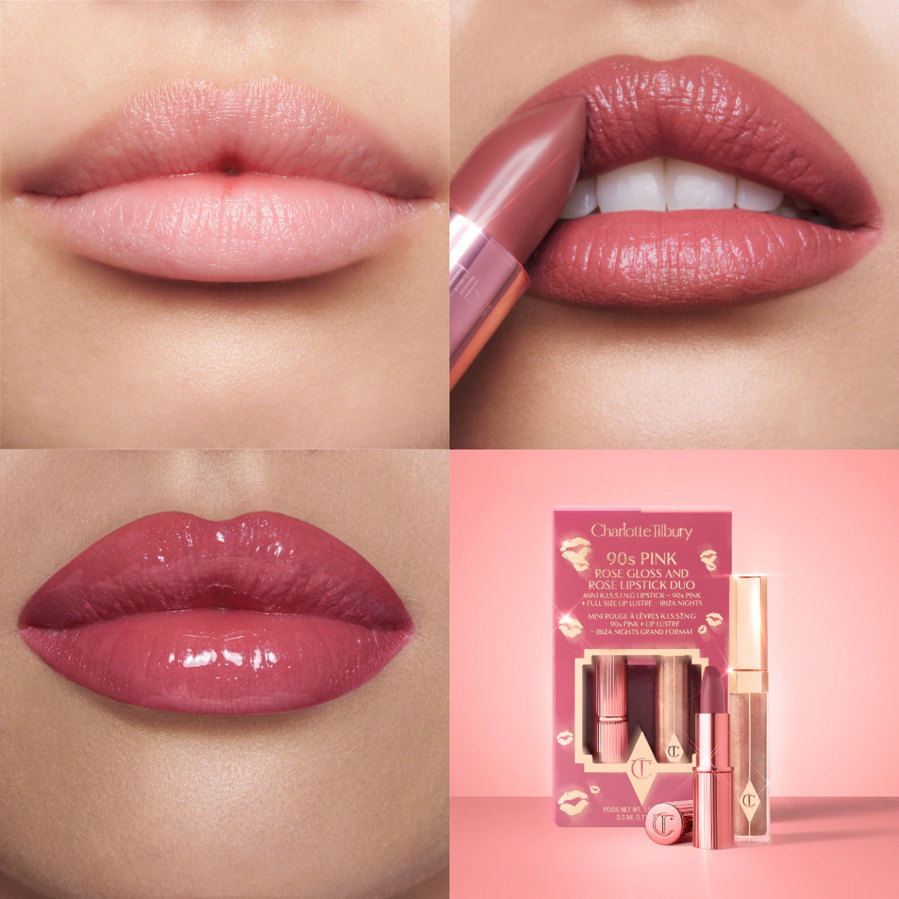 KISSING Lipstick and Lip Gloss Duos 90's Pink