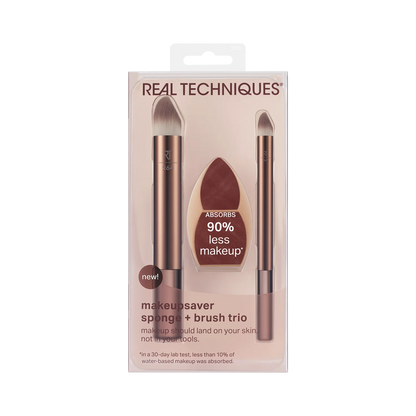 Real Techniques Makeupsaver Blending Sponge + Makeup Brush Trio