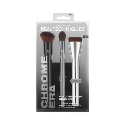Real Techniques Chrome Era It's Giving Base Makeup Brush Set