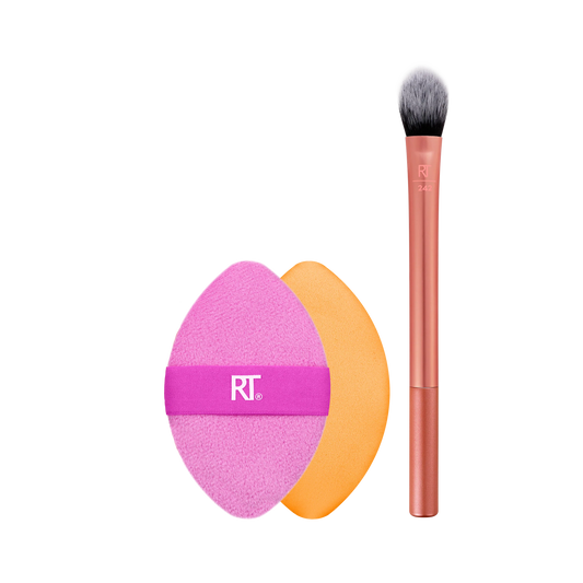 Real Techniques Precision Perfection Powder Puff + Makeup Brush Duo