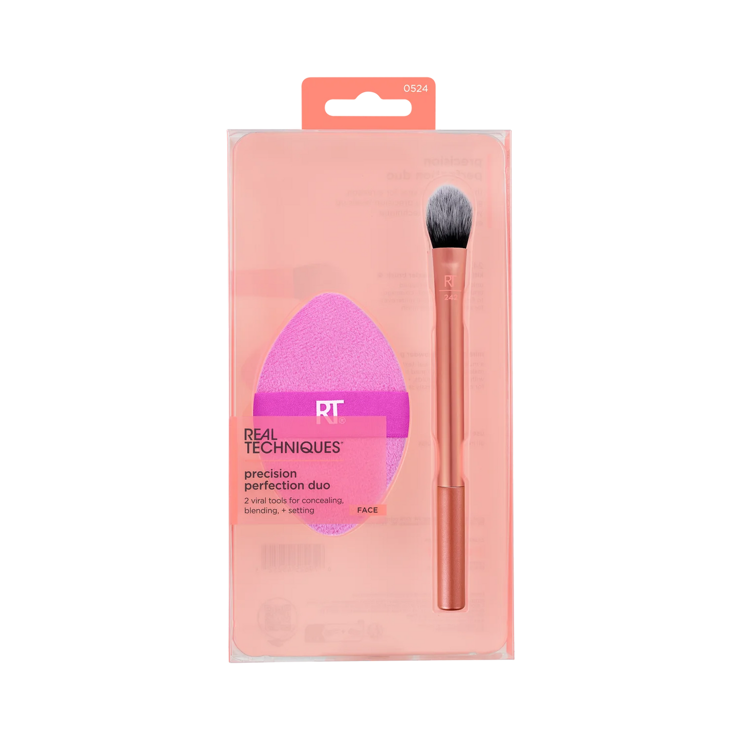 Real Techniques Precision Perfection Powder Puff + Makeup Brush Duo