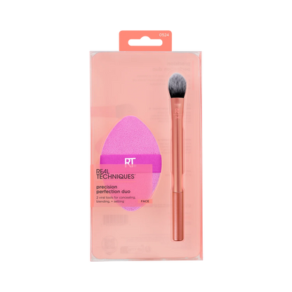 Real Techniques Precision Perfection Powder Puff + Makeup Brush Duo