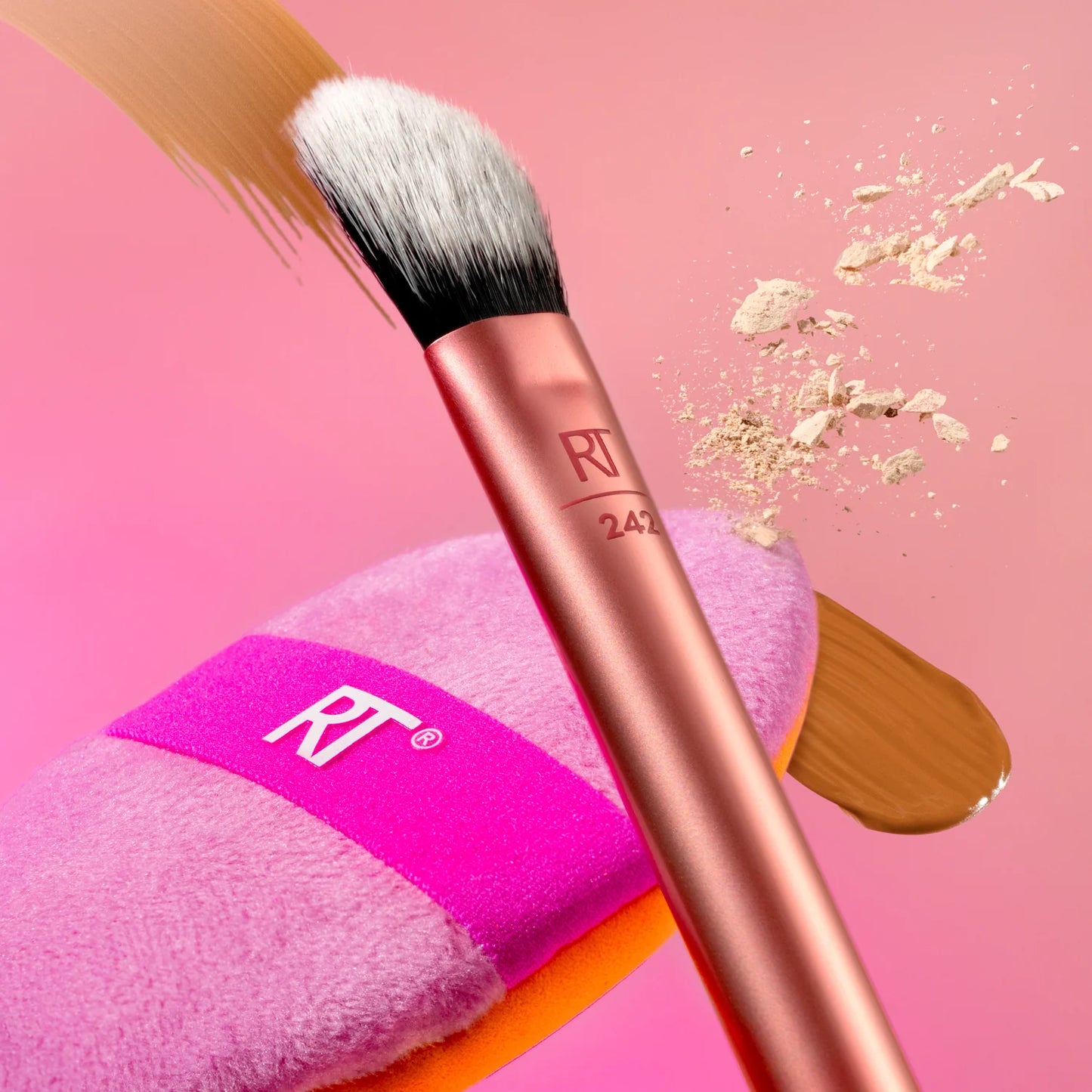 Real Techniques Precision Perfection Powder Puff + Makeup Brush Duo