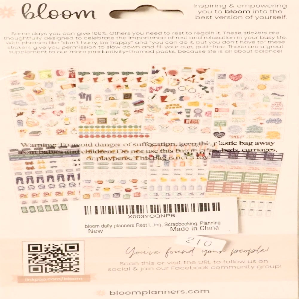 Bloom | Rest is self- Care sticker pack