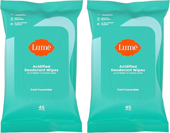 Lume Acidified Deodorant Wipes Cool Cucumber