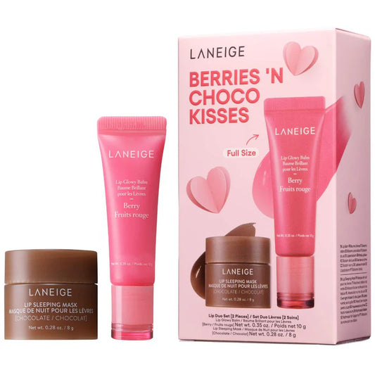 Laneige Berries N Choco Kisses Set: Lip Glowy Balm Berry