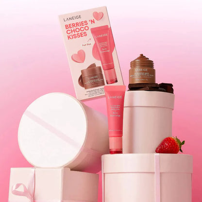Laneige Berries N Choco Kisses Set: Lip Glowy Balm Berry