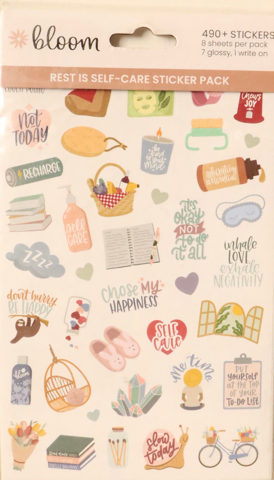 Bloom | Rest is self- Care sticker pack