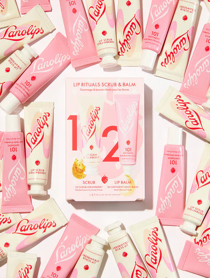 Lanolips	| 101 Ointment Strawberry Mini Lip Scrub & Balm Duo