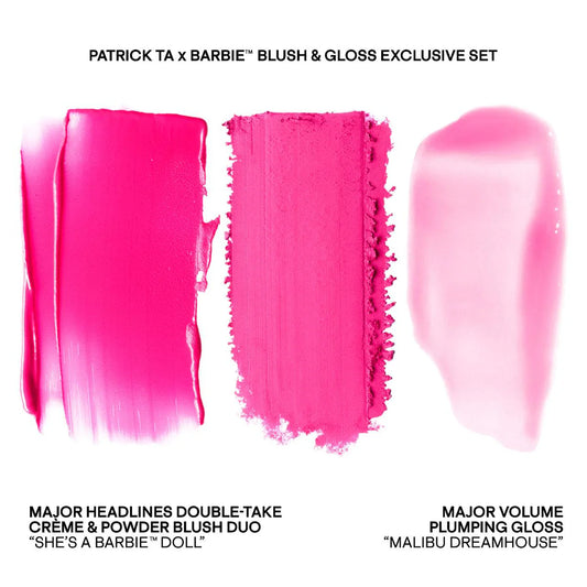 Patrick Ta x Barbie Blush Duo and Lip Plumper Set