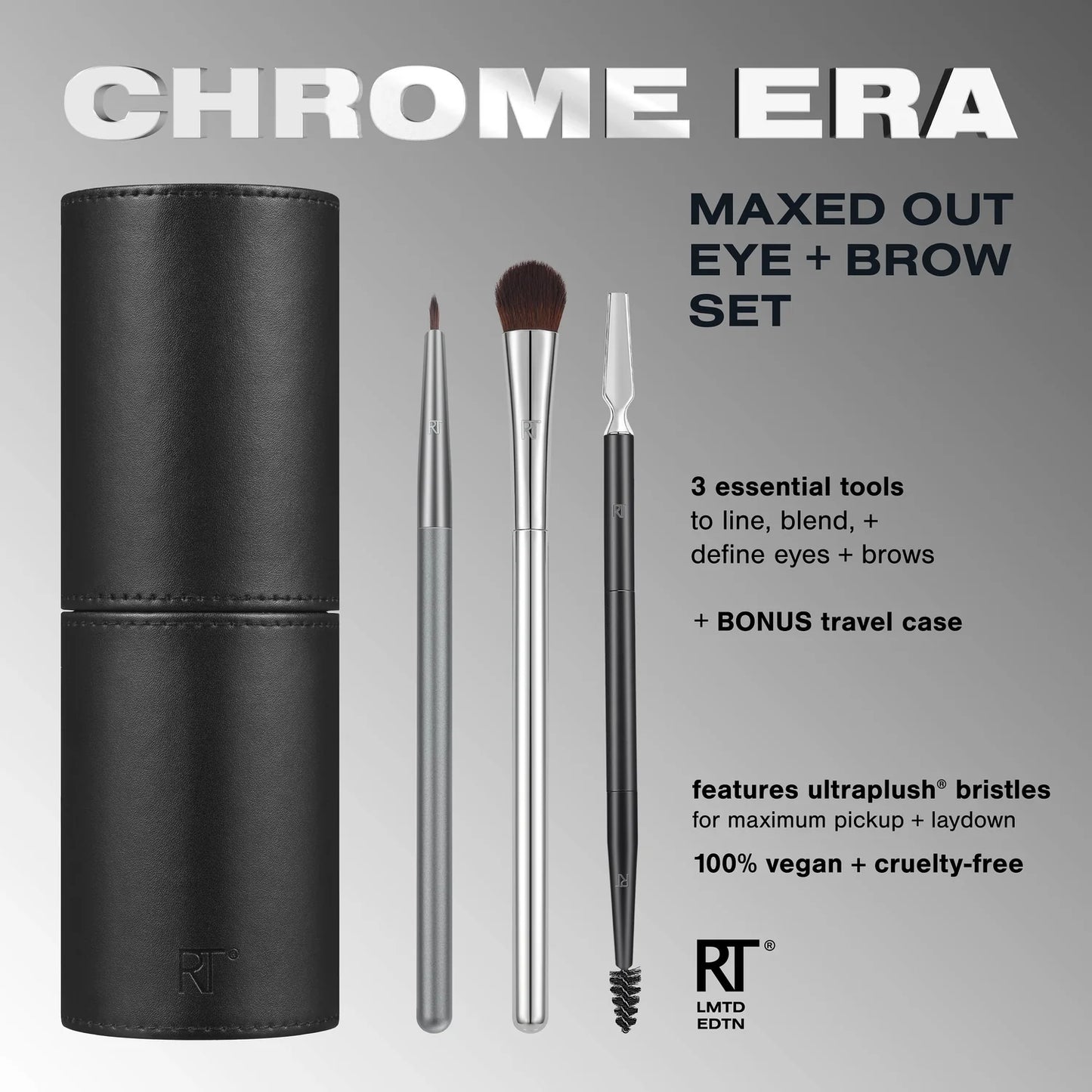 Real Techniques | Chrome Era Maxed Out Eye + Brow Makeup Brush Set