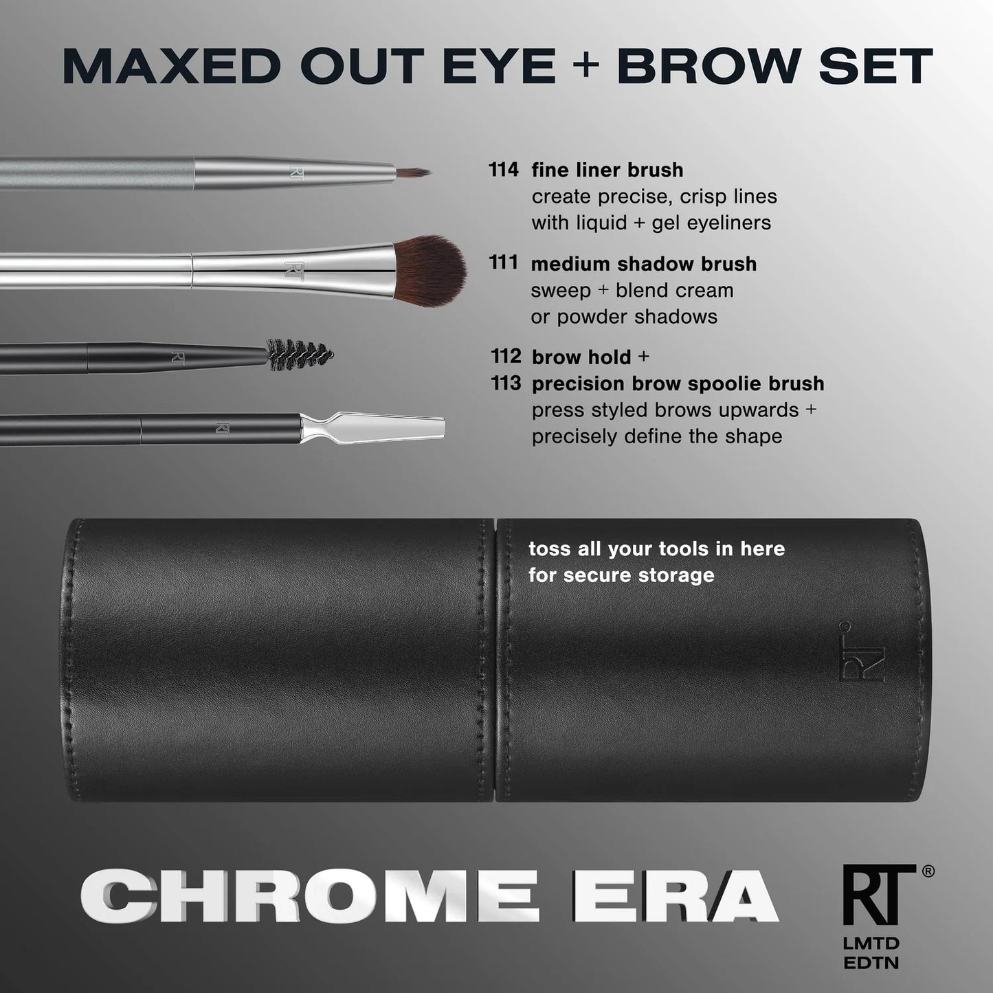 Real Techniques | Chrome Era Maxed Out Eye + Brow Makeup Brush Set
