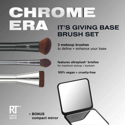 Real Techniques Chrome Era It's Giving Base Makeup Brush Set