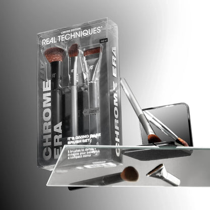 Real Techniques Chrome Era It's Giving Base Makeup Brush Set