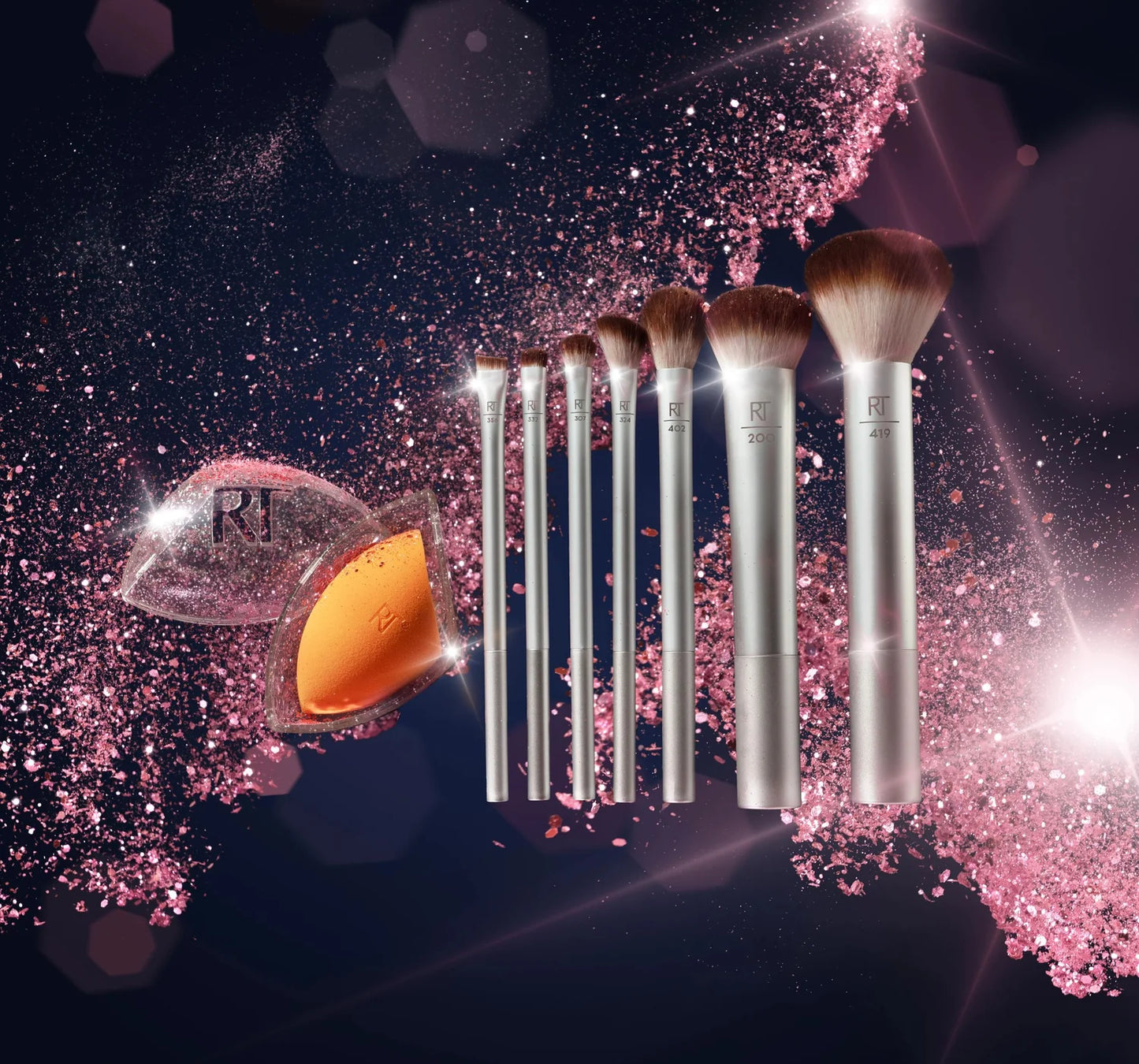 Real Techniques Midnight Merry Limited Edition Brush + Sponge Set