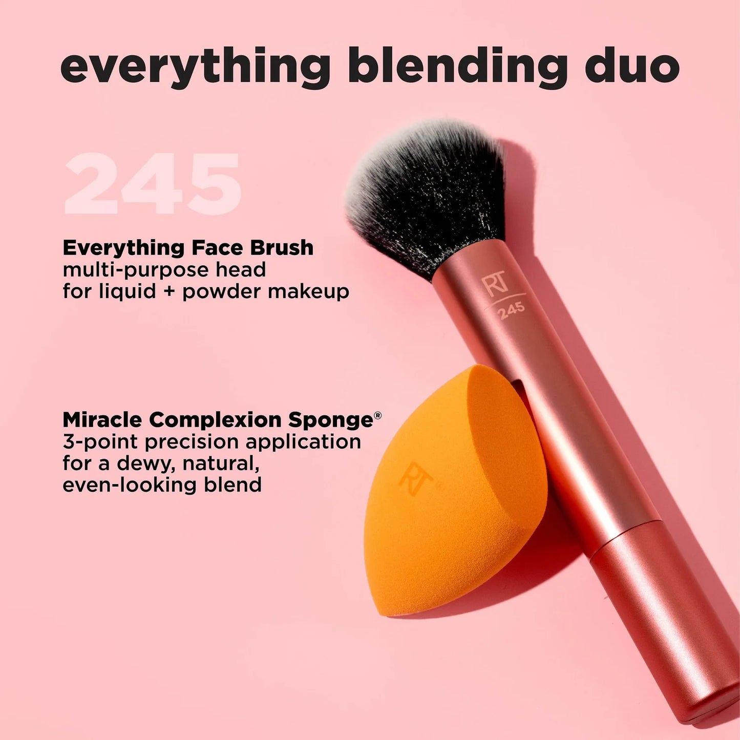 Real Techniques Everything Blending Makeup Brush + Sponge Duo