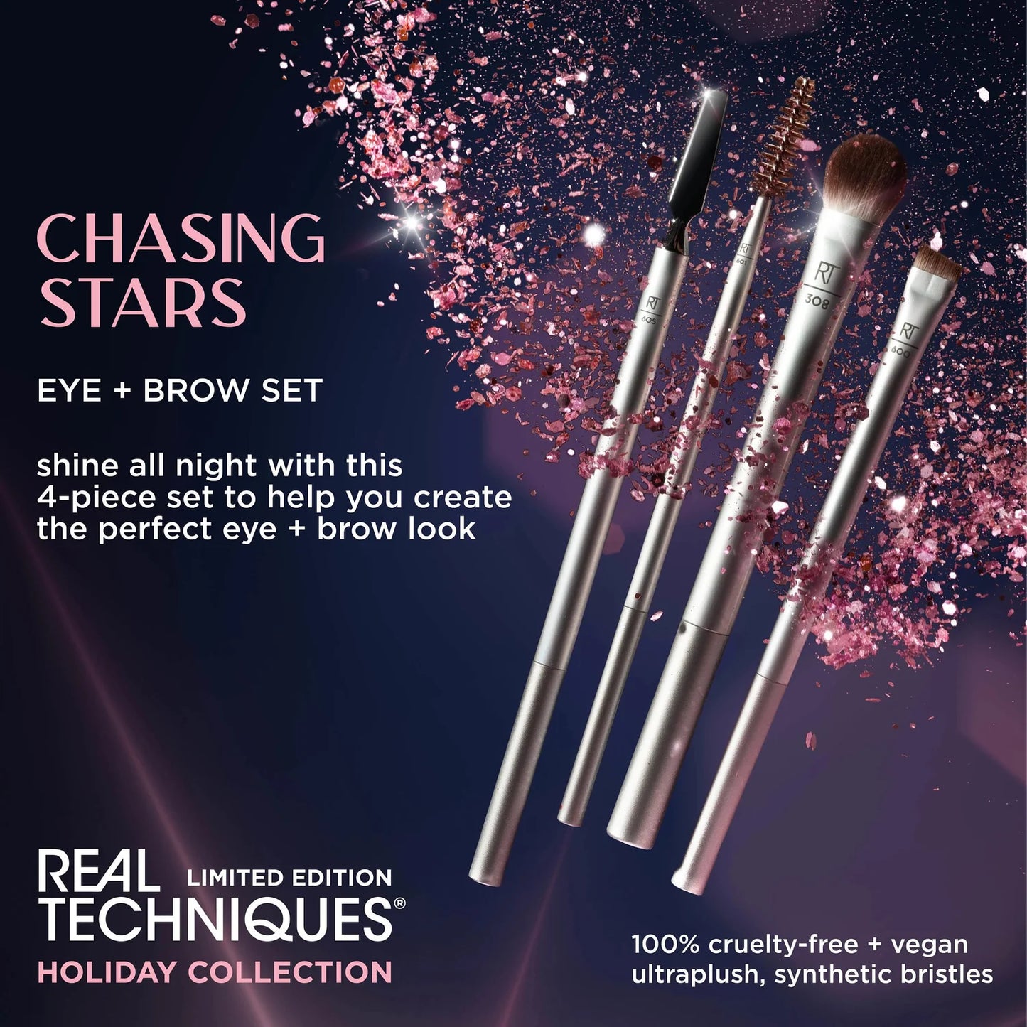 Real Techniques Chasing Stars Limited Edition Eye + Brow Brush Set