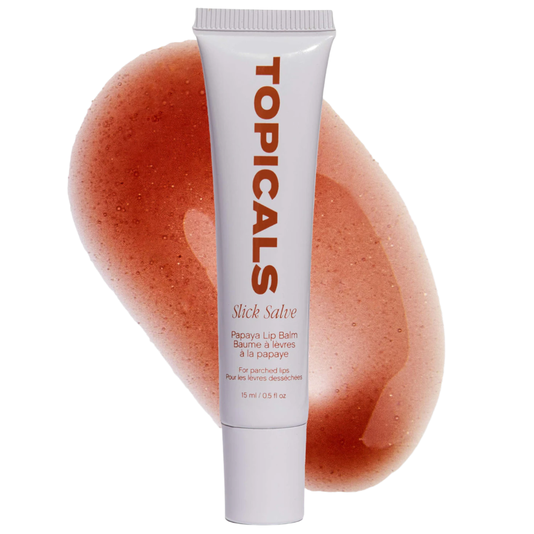 New Topicals | Slick Salve Glossy Lip Balm for Soothing + Hydration Papaya