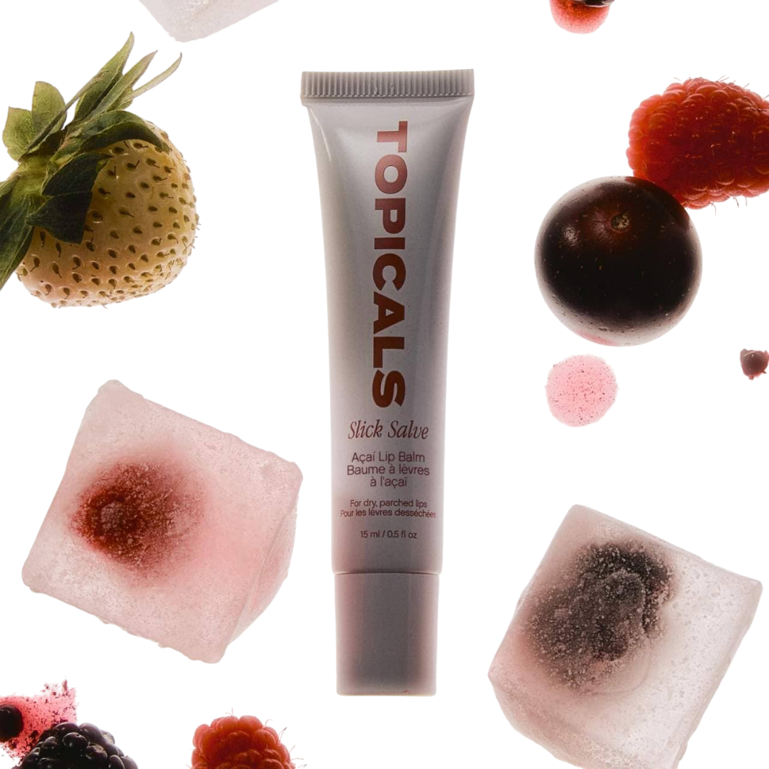New Topicals | Slick Salve Glossy Lip Balm for Soothing + Hydration Acai