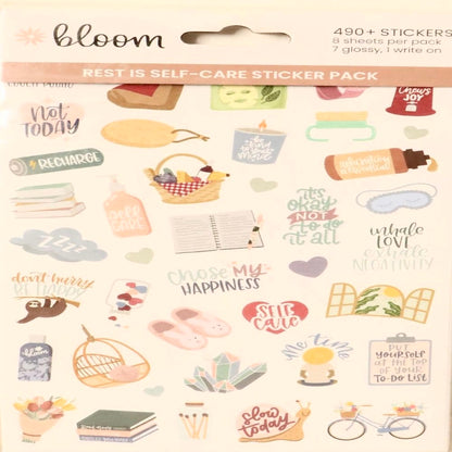 Bloom | Rest is self- Care sticker pack