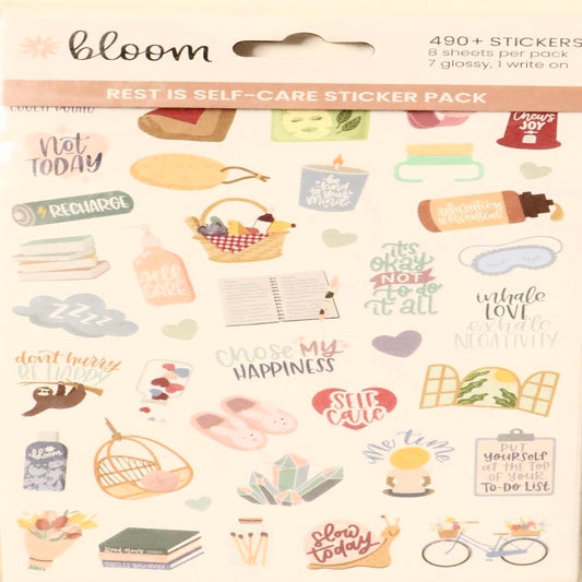 Bloom | Rest is self- Care sticker pack