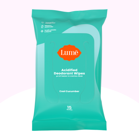 Lume Acidified Deodorant Wipes Cool Cucumber