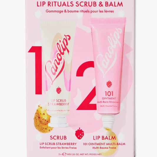 Lanolips	| 101 Ointment Strawberry Mini Lip Scrub & Balm Duo