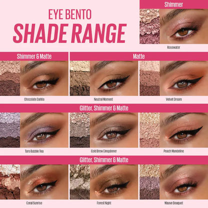 Kaja | Eye Bento Bouncy Eyeshadow Trio Color: Velvet Dream - white chocolate, rosy velvet, & brownie bite