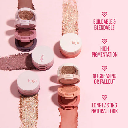 Kaja | Eye Bento Bouncy Eyeshadow Trio Color: Velvet Dream - white chocolate, rosy velvet, & brownie bite