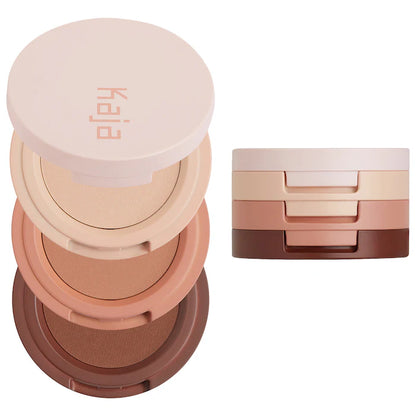 Kaja | Eye Bento Bouncy Eyeshadow Trio Color: Velvet Dream - white chocolate, rosy velvet, & brownie bite